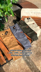 celana cargo panjang anak laki laki 2-10 tahun bahan catton twil Katun drill