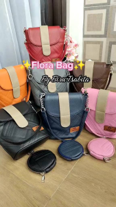 Tas selempang Flora bag by biru tsabita free dompet koin bulat