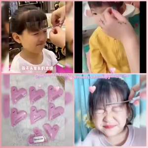 SISIR PEMOTONG PONI BENTUK LOVE / SISIR PRAKTIS PANGKAS PONI / ALAT CUKUR RAMBUT / GUNTING PONI LUCU / LOVE HAIR CUTTER / HG6312