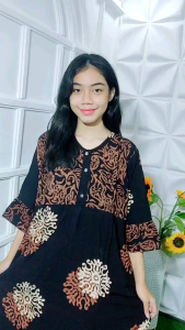 Daster batik cap ld 110cm busuu santung tebal adem tidak.nerawang daster maura realpict