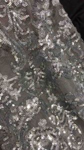 Vải Kim Sa lưới màu xám co giãn 4 chiều (khổ 1m6)may đầm váy dạ hội cắt tỉa trang trí đầm cưới