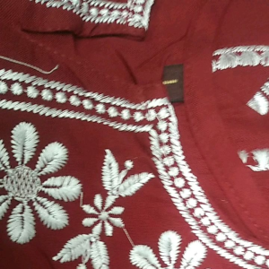 Readystock Embroidery Kurti Set saiz L redsaiz L purple Dan XL dark turquoise