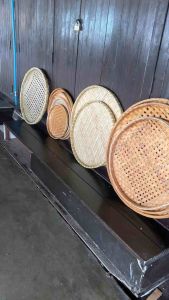 ตะแกรงตากปลา กระด้ง ร่อนข้าว ตากอาหาร สานแบบถี่ ระเอียด และห่าง ให้เลือก