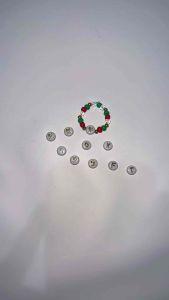 Nexa Christmas Initial Ring Cincin Inisial Tema Natal Green Red Huruf Alphabet