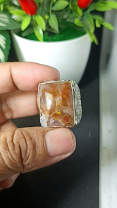 cincin batu akik Klawing motif kristal natural real picture
