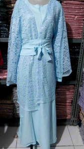 Maxi Aqila 2in1//Set Gamis Busui/Dress Wanita Muslim/Setelan Cardigan