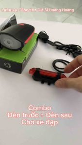 Combo Đèn trước + Đèn sau gắn xe đạp sử dụng sạc USB an toàn tiện lợi