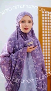 Mukena Mini Pouch Ganci Travelling Jasmine Mukena Lasser Cut Motif Bunga Parasut Korea