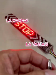 Lampu LED Tulisan Stop 20CM & RGB 12V DC Bisa Semua Motor