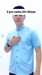 Kemeja polos pria lengan pendek premium