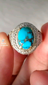 CINCIN BATU PIRUS PERSIA WARNA BIRU PANCI BERKARAKTER DIM KANTORAN