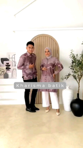 batik couple kemeja batik pria lengan panjang tunik batik motif lyodra batik mouve
