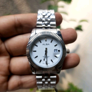 Jam Tangan Rantai Pria / Wanita / Couple / Berkualitas / Tanggal Aktif / AB 055