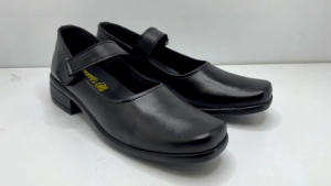 Hitmen HP-55 Sepatu Pantofel Paskibra Cewek Velcro Hak 2 cm Hitam Kulit Size 37-41 Heels Shoes Wanita