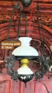 promo..free bohlamLampu gantung antik lampu hias diameter kap kaca 18cm
