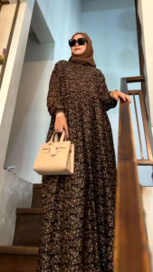 Gamis Leopard Premium Gamis Leopard Ld 110 Dress Wanita Terbaru Kekinian