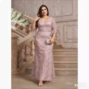 Kaixin002 Plus Size Lotus Pink Beaded And Rhinestone Embellished Lace Fabric Mermaid Formal Dress Elegant Evening Gown For Cocktail Party Prom Wedding Guest Dress For Graduation Dinner