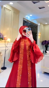 dress alena katrinna Gladys afshenna set pashmina premium HQ by Bilqis