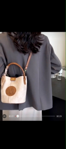 【现货】Bucket bag凯思琳手拎时尚休闲水桶包夏季新款韩版简约百搭单肩包潮流斜挎包