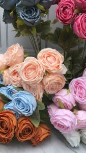 SFS - [9 KEPALA] MCUP X9 MAWAR CUP PREMIUM CABANG 9 ARTIFICIAL FLOWER ROSE BUTTERCUP MAWAR GAYA EROPA EUROPE HIASAN PELAMINAN DEKORASI PERNIKAHAN DIY FLORIST BUKET BUNGA MAWAR VALENTINE DAY VALDAY
