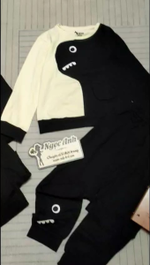 Bộ tay dài quần dài hình thú thêu chất thun cotton chính phẩm 100% size đại