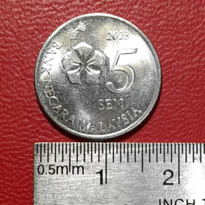 Koin Malaysia Klasik Koleksi kuno 5 sen Kecil Tahun 2013 BERSIH