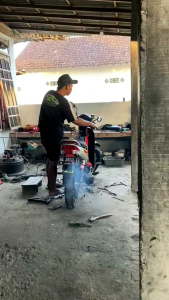 KNALPOT FIZ R FORCE ONE STANDAR RACING TYPE 3V3 FUL SIRIP COPY AHM VND GEMBUNG HITAM TAMENG ORIGINAL AHM