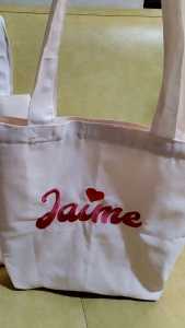 Tote Bag With Zipper with Personalize Embroidery (Zipper Lock)NEGOTIABLE FOR COMPLEX DESIGN