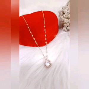 Kalung Titanium Anti Karat Set Liontin Permata Terlaris Cocopink Jewelry