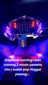 stoplamp running+sen running 2 mode untuk yamaha mio j model merah putih sudah pnp tinggal pasang