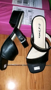 SANDALS WANITA HEELS 3CM SLOP TALI GESFER TRENDY DAN TAMPAK ELEGAN