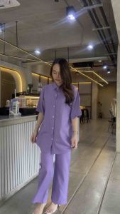 เสื้อแขนสั้น เชิ้ตโอเวอร์ไซส์ ลินินผสม อกไม่เกิน 48 ใส่ใส่คลุมได้ สำหรับสาวทุกไซส์