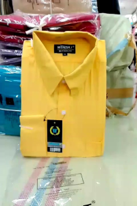 Wendya.T Kemeja Pria Formal Reguler Warna Kuning Golkar✓Kemeja Pria Polos Lengan Panjang