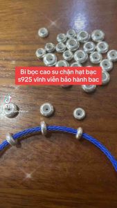 Charm viên bi bọc nhựa(silicon) bạc s925 chặn hạt charm hạt đá làm vòng