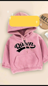 Sweater Hoodie Anak Sablon Tulisan Qween untuk Anak Usia 2-10 Tahun Bahan Nyaman Tebal Tidak Luntur ANAK Perempuan