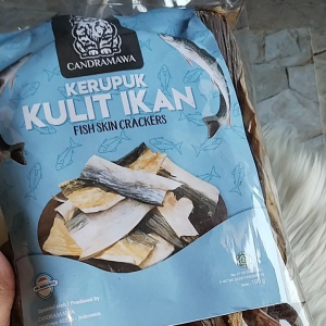 Krupuk kulit ikan Mentah Sudah diolah dengan bumbu penyedap rempah-rempah kemasan 100gram paket 2 bungkus praktis bisa langsung digoreng dadakan