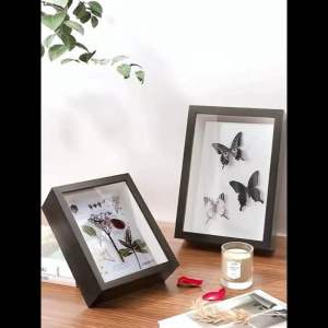 [SG Stock]3D Simple hollow 3cm Frame Wooden Glass Shadow Box Display Birthday Valentines Day present Gift [SG Stock]3D Simple hollow 3cm Frame Wooden Glass Shadow Box Display Birthday Valentines Day present Gift  Christmas gift