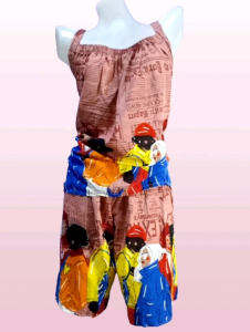 Challis Plus Size Sleeveless Terno with pocket Fit Large to 2xl frame