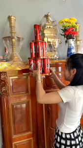 Tháp gỗ 3 tầng tháp nước ngọt tháp tài lộc 3 tầng bằng gỗ