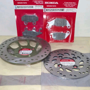 Paketan Komplit Supra X 125 Piringan Cakram Depan Belakang & Kampas Rem Depan Set Supra X 125 Batman