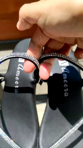 Sandal Heels Wanita Terbaru Model Tali Bling Hak Tebal 5cm Kekinian Elegan