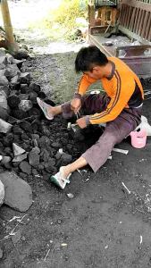 COBEK BATU KARAKTER UK 15-16CM SATU SET ULEKAN