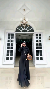 (9) INDIRA Baju Dress Prisket Wanita Mustika Dress by Indira Nazra Sha