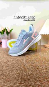 Sepatu Ando Lalajo abu-abu muda persik grey peach