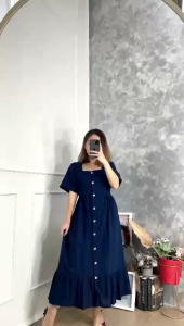 Daster Viral Kekinian Terbaru Bahan Crinkle Daster Wanita Jumbo Dres Airflow Bahan Crinkle Korean Style
