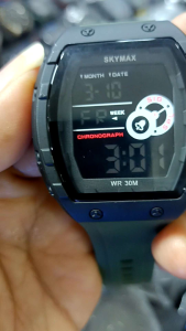 SKYMAX 2209 JAM Tangan Original Wateresis Strap Tali Rubber Pria Wanita Diameter 45 mm Free Baterai Cadangan (Andre What 97)