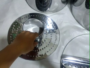 Saringan Bakso Malang Lubang Setengah Stainless
