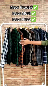 COD Kemeja Flanel Pria Lengan Panjang Korean Style Baju Cowok Trending Pria terbaru Kotak Kotak Best Seller