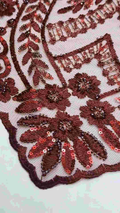 (COD) bahan kain tulle korea full payettt mewah/bakal untuk kebaya pengantin wanita/bahan gaun