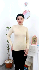 Manset turtleneck wanita Lengan panjang/kaos atasan Daleman Wanita/Daleman Manset Basic Muslimah Tangan panjang/inner Manset Krah Tinggi perempuan/Kaos Daleman cewek Tangan Panjang Size L - XXL Bahan Rayon Spandex adem serta nyaman saat dipakai.